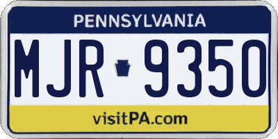 PA license plate MJR9350
