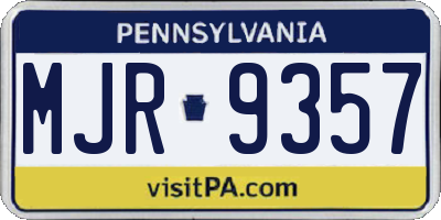 PA license plate MJR9357