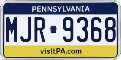 PA license plate MJR9368
