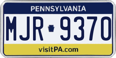 PA license plate MJR9370