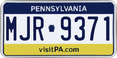 PA license plate MJR9371