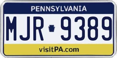 PA license plate MJR9389