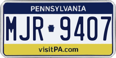 PA license plate MJR9407