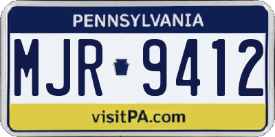 PA license plate MJR9412