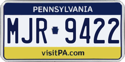 PA license plate MJR9422