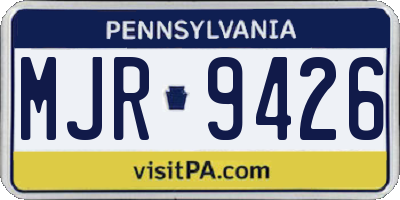 PA license plate MJR9426