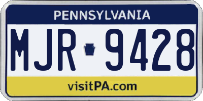 PA license plate MJR9428