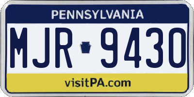 PA license plate MJR9430