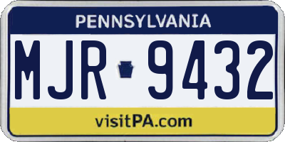 PA license plate MJR9432