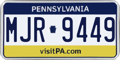 PA license plate MJR9449