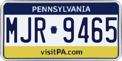 PA license plate MJR9465