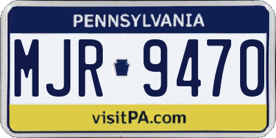 PA license plate MJR9470
