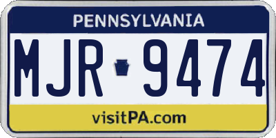PA license plate MJR9474