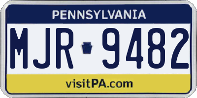 PA license plate MJR9482