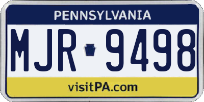 PA license plate MJR9498