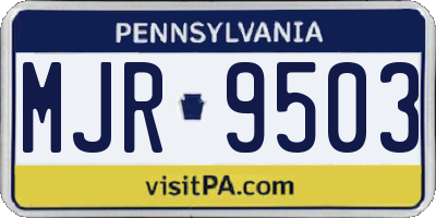PA license plate MJR9503