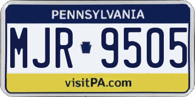 PA license plate MJR9505