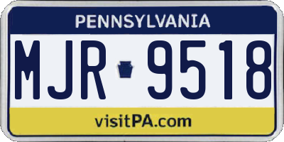 PA license plate MJR9518