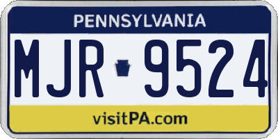 PA license plate MJR9524