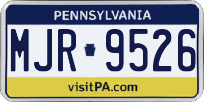 PA license plate MJR9526