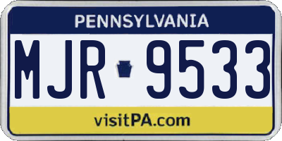 PA license plate MJR9533