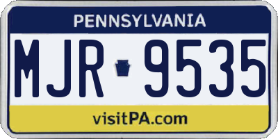 PA license plate MJR9535