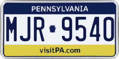 PA license plate MJR9540