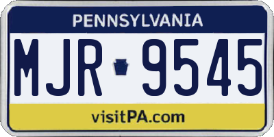 PA license plate MJR9545