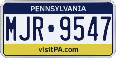 PA license plate MJR9547