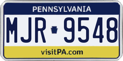 PA license plate MJR9548