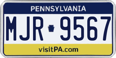 PA license plate MJR9567