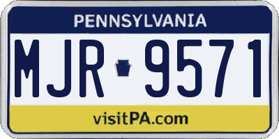 PA license plate MJR9571