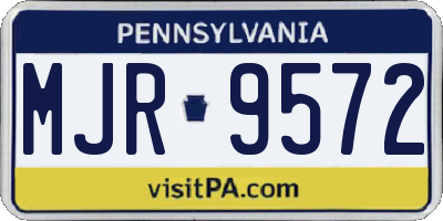 PA license plate MJR9572