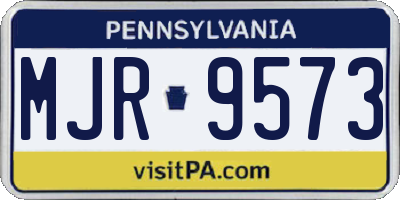 PA license plate MJR9573
