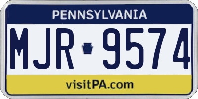 PA license plate MJR9574