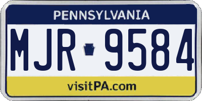 PA license plate MJR9584