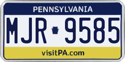 PA license plate MJR9585