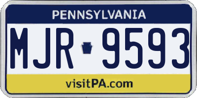 PA license plate MJR9593