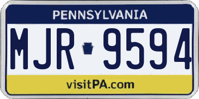 PA license plate MJR9594