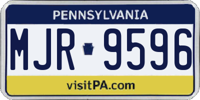 PA license plate MJR9596