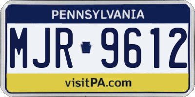 PA license plate MJR9612