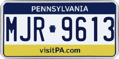 PA license plate MJR9613