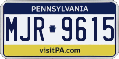 PA license plate MJR9615