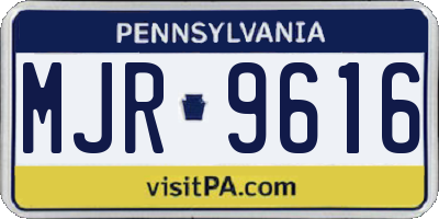 PA license plate MJR9616