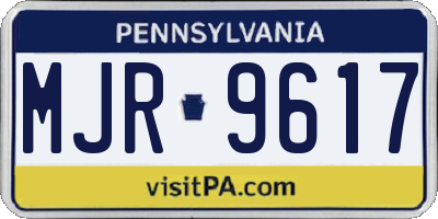 PA license plate MJR9617