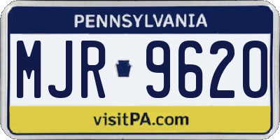 PA license plate MJR9620