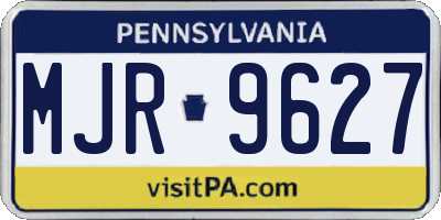 PA license plate MJR9627