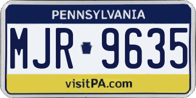 PA license plate MJR9635
