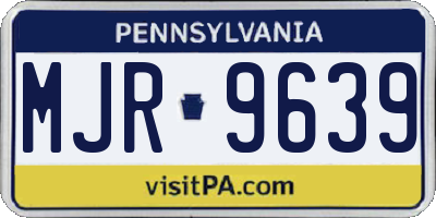 PA license plate MJR9639