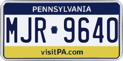 PA license plate MJR9640
